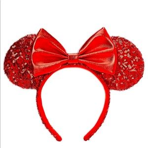 NWT Disney Minnie Ear Headband - Red Sequin